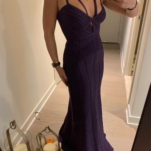 Herve Leger Double Strap Cutout Gown